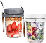 Set di Overnight Oats in Jar di Mason - Bicchieri per Muesli - Set di Jar per Oat - Kit per Oat per la Colazione