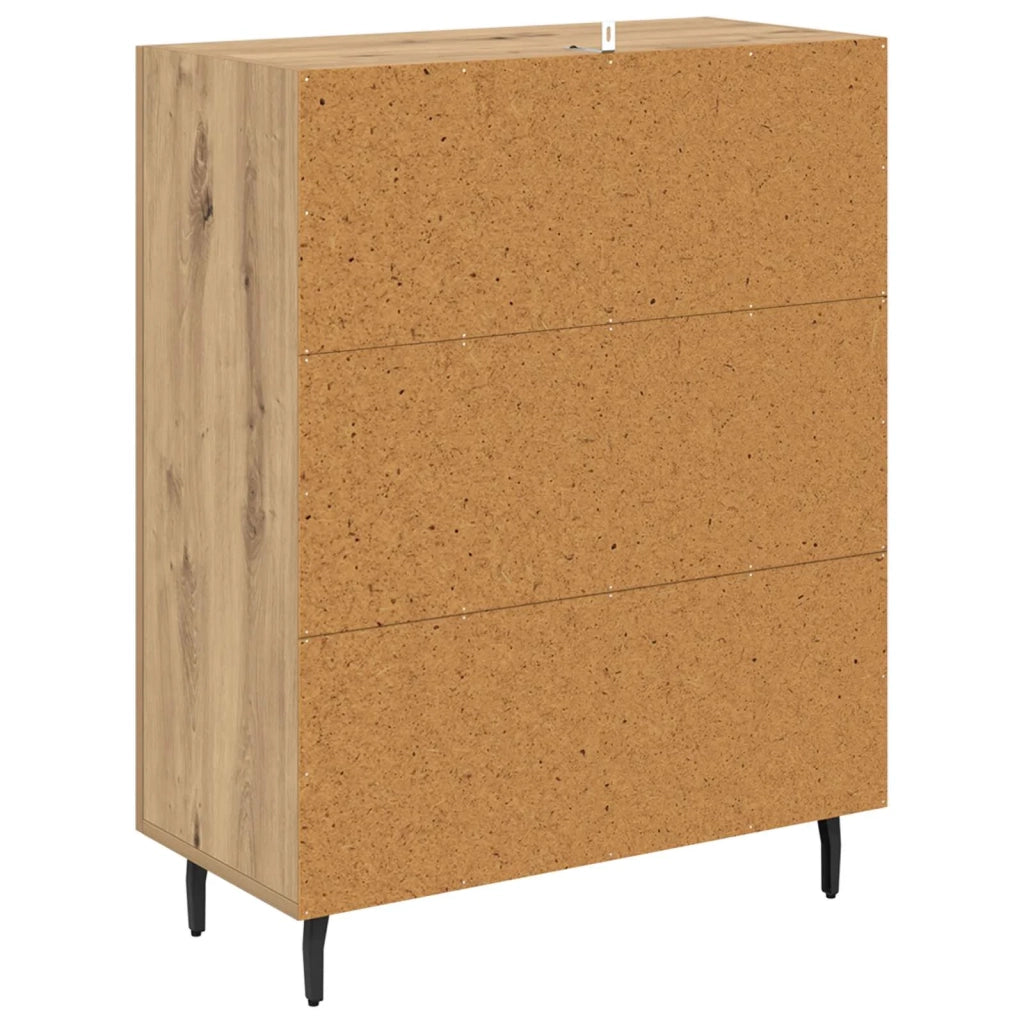 Credenza | Madia | Buffet da pranzo | Armadio da pranzo Rovere artigianale 69,5 x 34 x 90 cm Legno multistrato