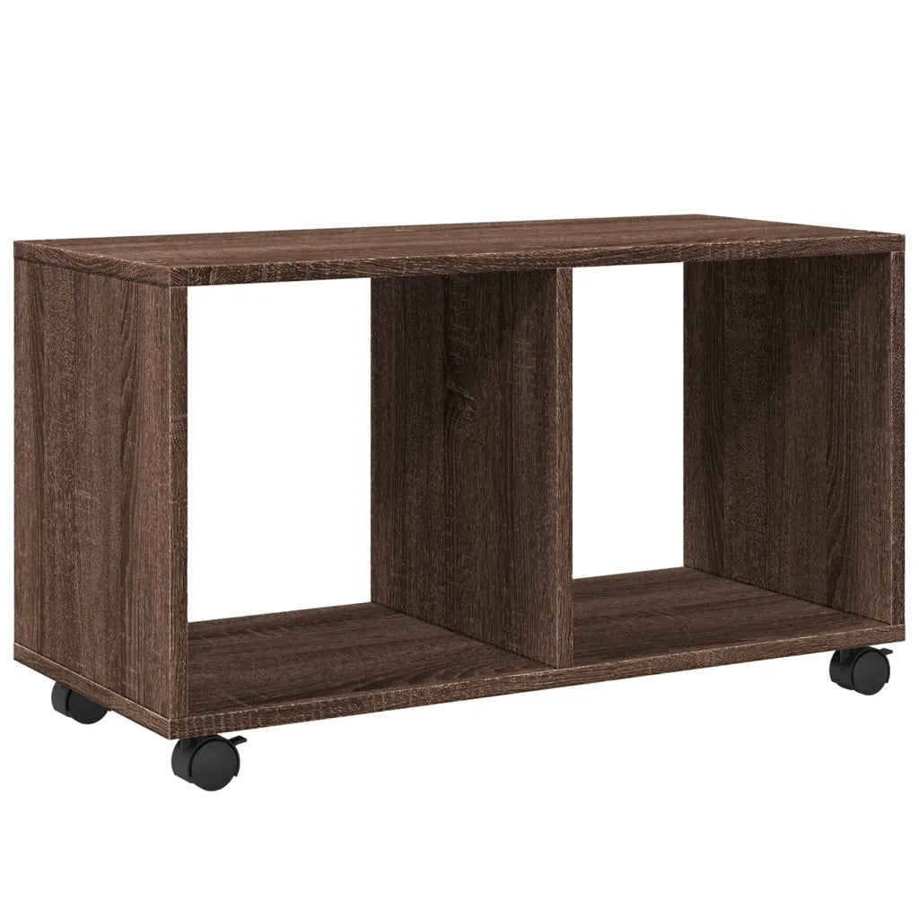Mobiletto con Ruote Rovere Marrone 72x33x42,5 cm in Truciolato 853143