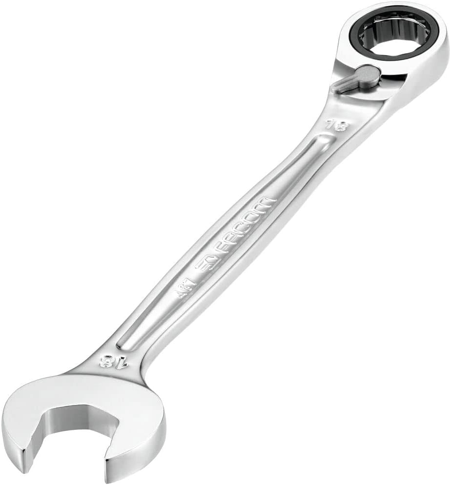 Chiave combinata combinata con cricchetto metrico 24 mm - 467B.24 - Ultra Grip antiscivolo - Meccanismo con cricchetto compatto reversibile tramite leva - Occhiello e forcella inclinati di 15°
