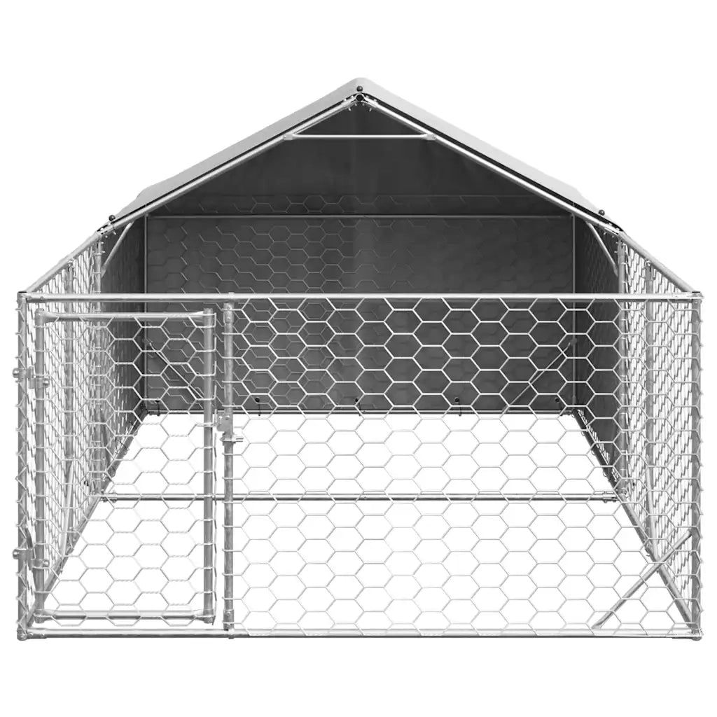 Cuccia per Cani da Esterno con Recinto 4x2x1,5m Acciaio Zincato CFW5285666