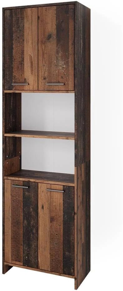 Mobile bagno alto Maris, Calcestruzzo, 56.1 x 190 cm, per la conservazione di accessori da bagno e ripiani regolabili in altezza