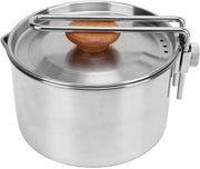 Casseruola da Campeggio 1L - Cottura con Materiale Inox con Maniglia Ripiegabile