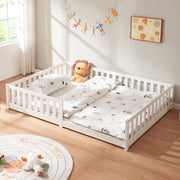 Letto Montessori per Cameretta Tanna in Legno di Pino 140 x 200 cm - Bianco [en.casa]
