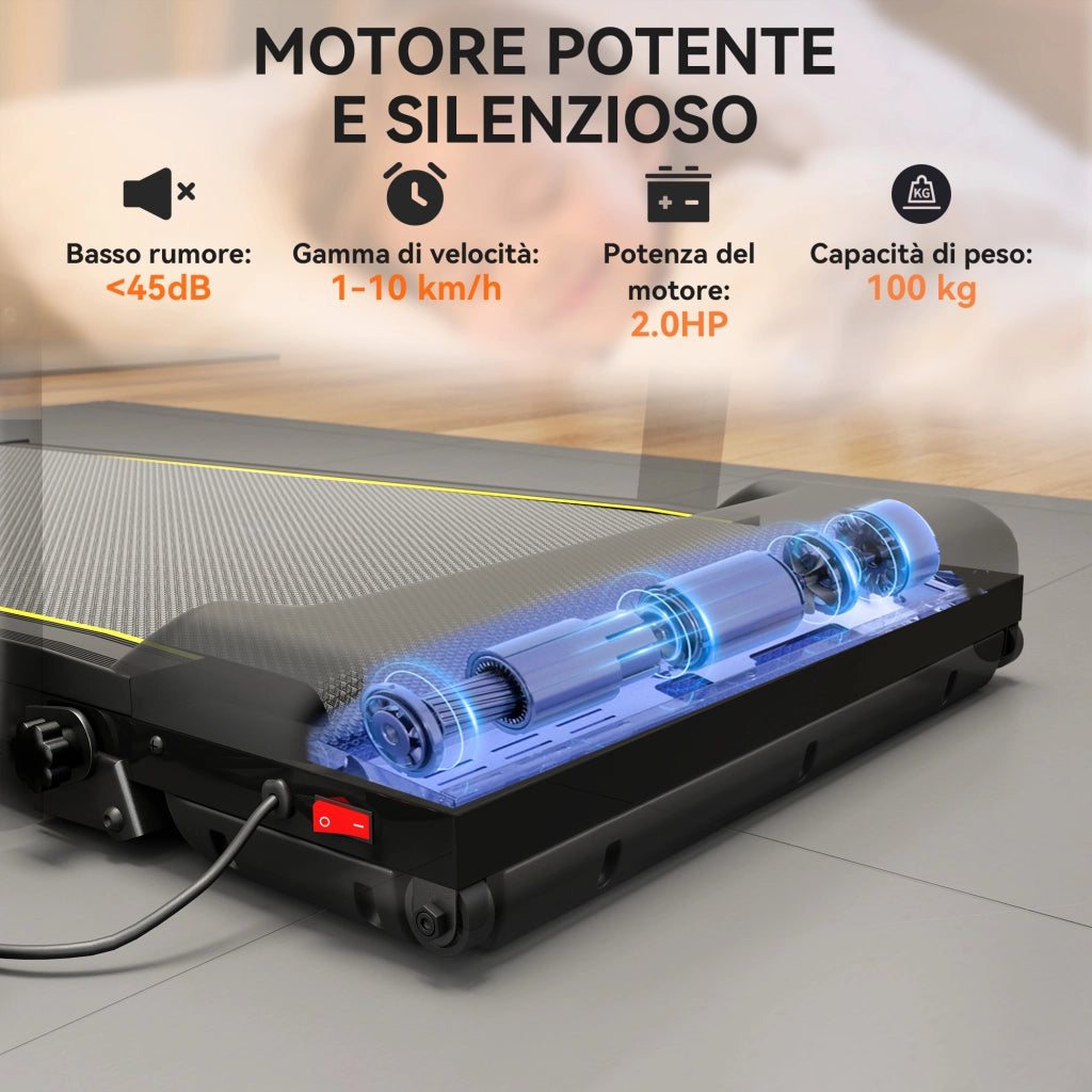 Tapis Roulant Pieghevole Inclinabile ¨C Zephmum ¨C Nero, Display LED