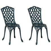 Sedia da Giardino 2 pz | Sedie da Esterno Verde 39 x 40 x 87cm Alluminio