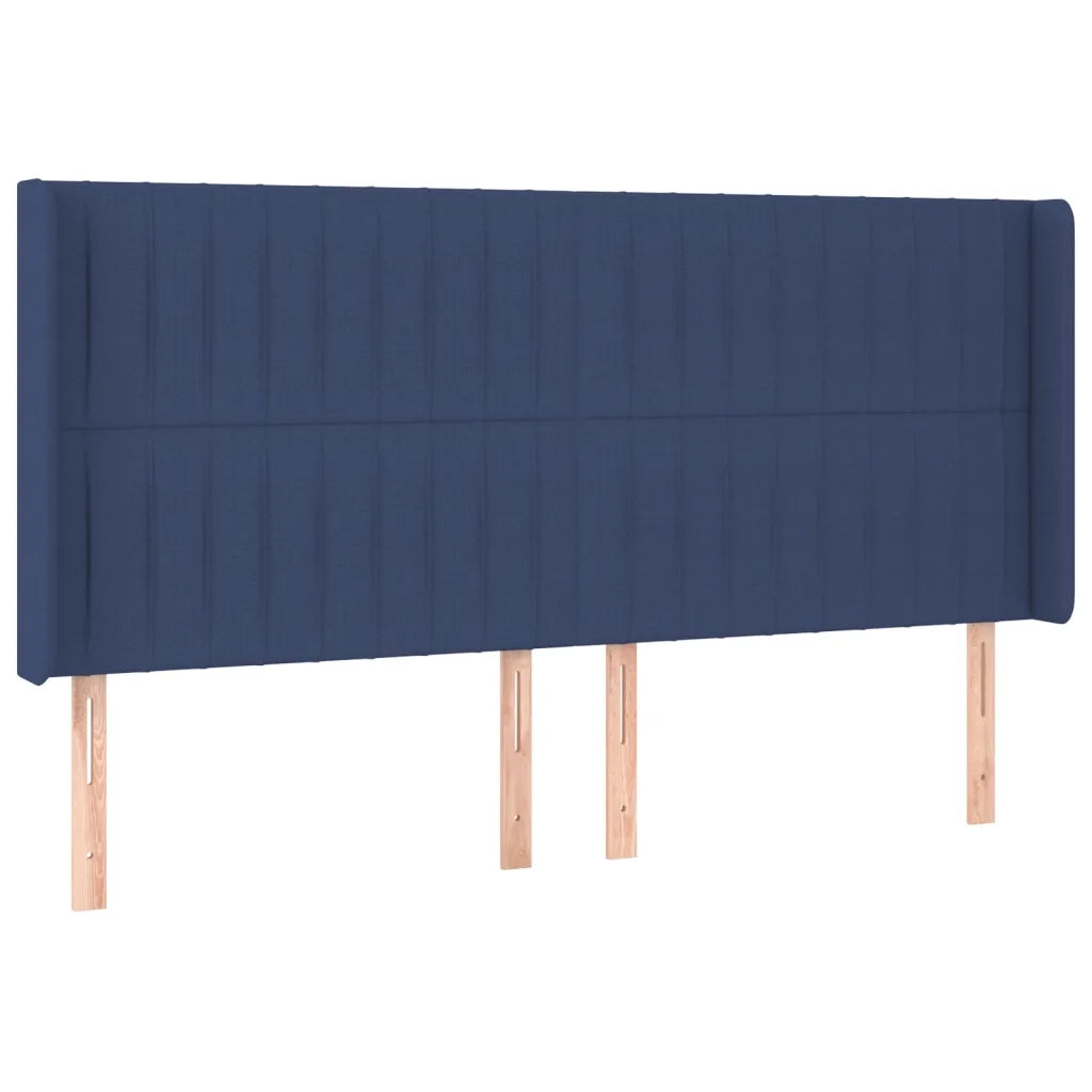 Testiera ad Orecchio-Testata con Orecchie Blu 163x16x118/128 cm in Tessuto 466998