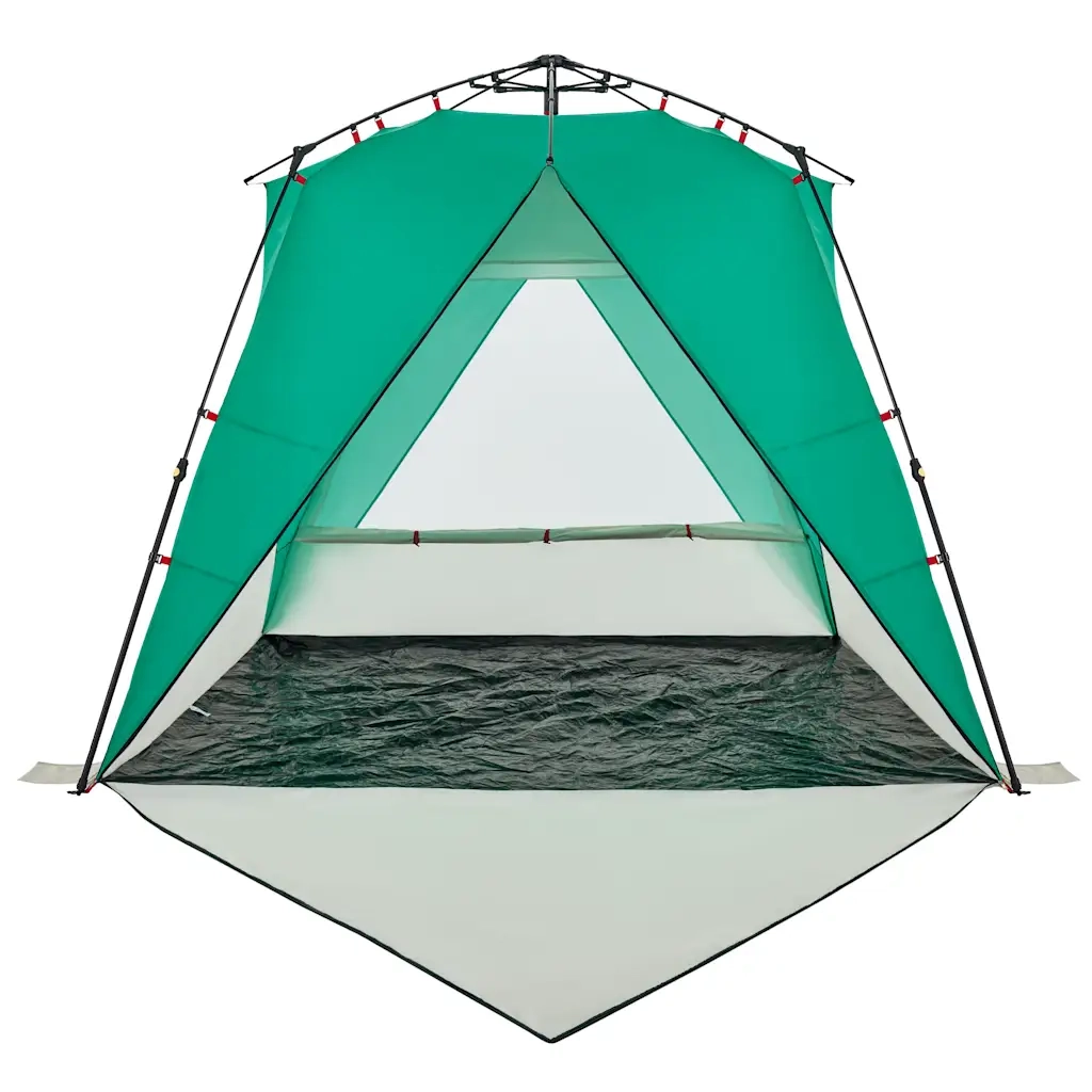 Tenda da Spiaggia 4 Persone Verde Rilascio Rapido Impermeabile