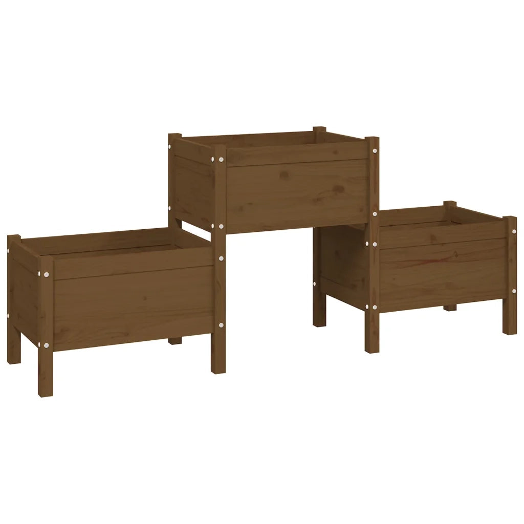 Fioriera Marrone Ambra 178,5x44x75 cm in Legno Massello di Pino 822250