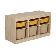 Mobile contenitore per bambini decorazione legno 6 contenitori