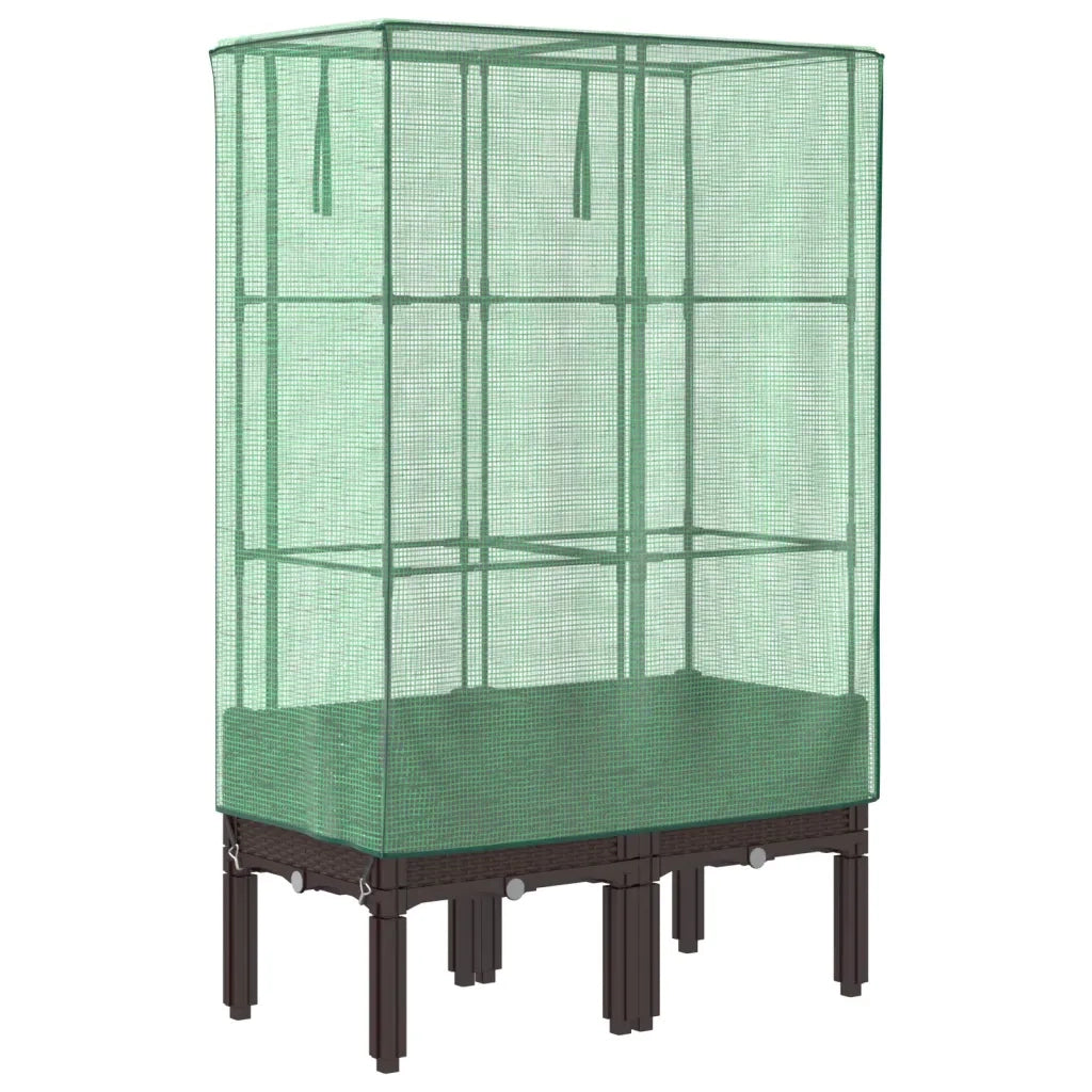 Letto Rialzato con Copertura Serra Effetto Rattan 80x40x140 cm 4015805
