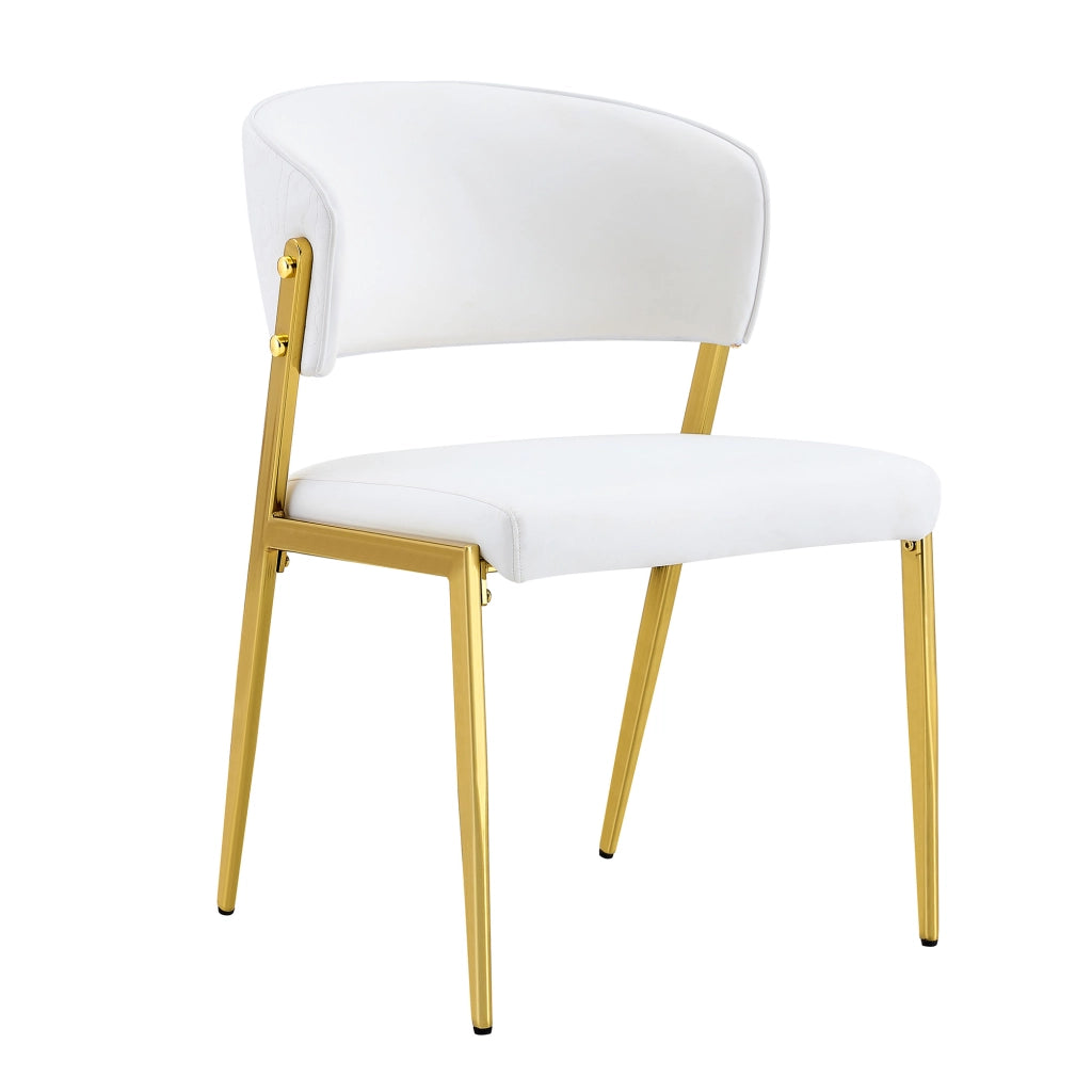 SEDIA DA PRANZO MODERNA IN PU E METALLO, 78 CM, BIANCA