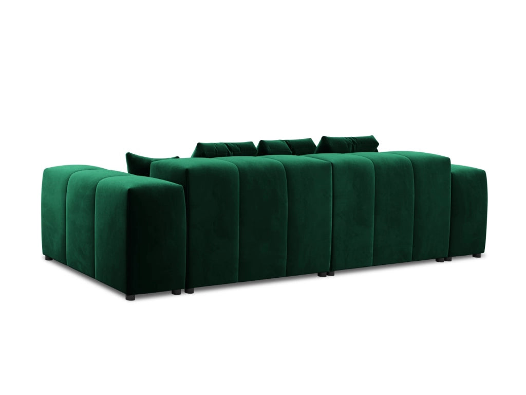 Cosmopolitan Design - Divano modulare "Rome" 3 posti in velluto verde bottiglia 