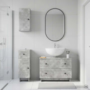 Set di armadietti da bagno in 3 pezzi EDE Grigio Cemento 3417741