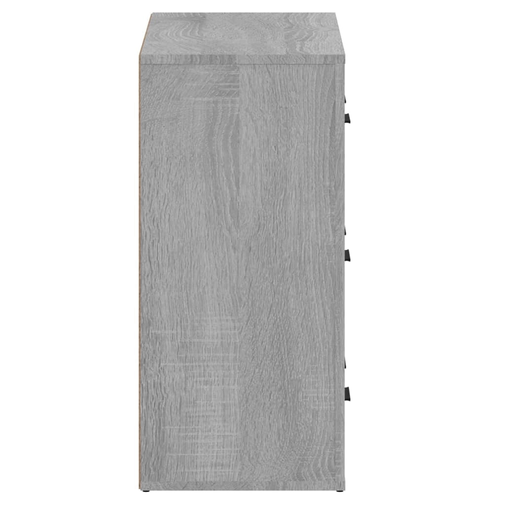 Buffet credenza cassettiera armadio mobile contenitore organizer cucina soggiorno salotti set da 2 legno ingegnerizzato Sonoma grigio 02_0036971