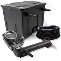 Set per laghetti da 12000l Filtro 1 camera Chiarificatore UVC 36W Pompa NEO10000 80W Tubo
