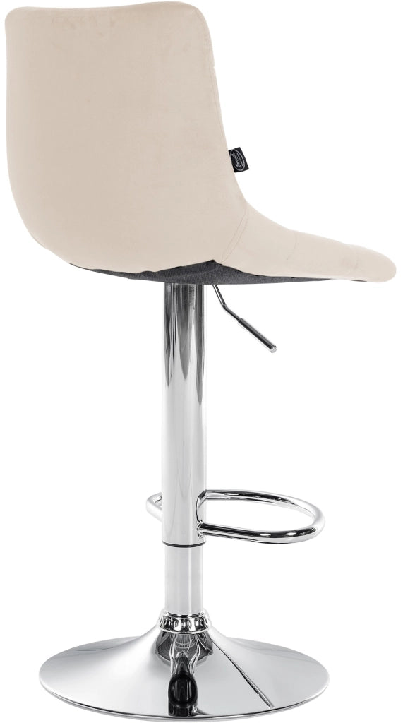 Sgabello Jerry Velvet crema,cromo