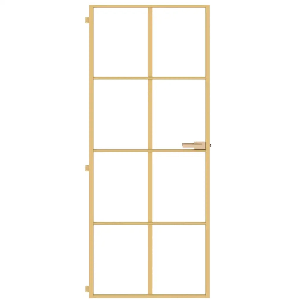Porta Interni Sottile Oro 83x201,5cm Vetro Temperato Alluminiocod mxl 83815