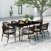 Set Mobili da Pranzo da Giardino 9 pz Marrone cod mxl 38727