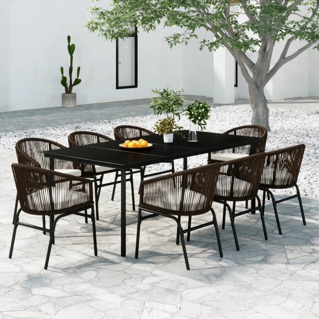 Set Mobili da Pranzo da Giardino 9 pz Marrone cod mxl 38727