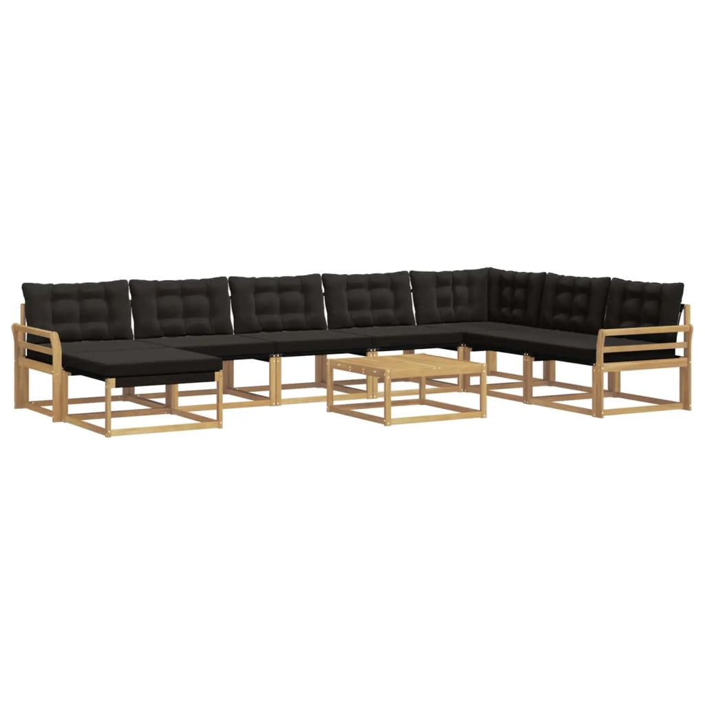 Set di divani da esterno 9 pcs Bianco e Nero 79 x 79 x 37 cm 3388998