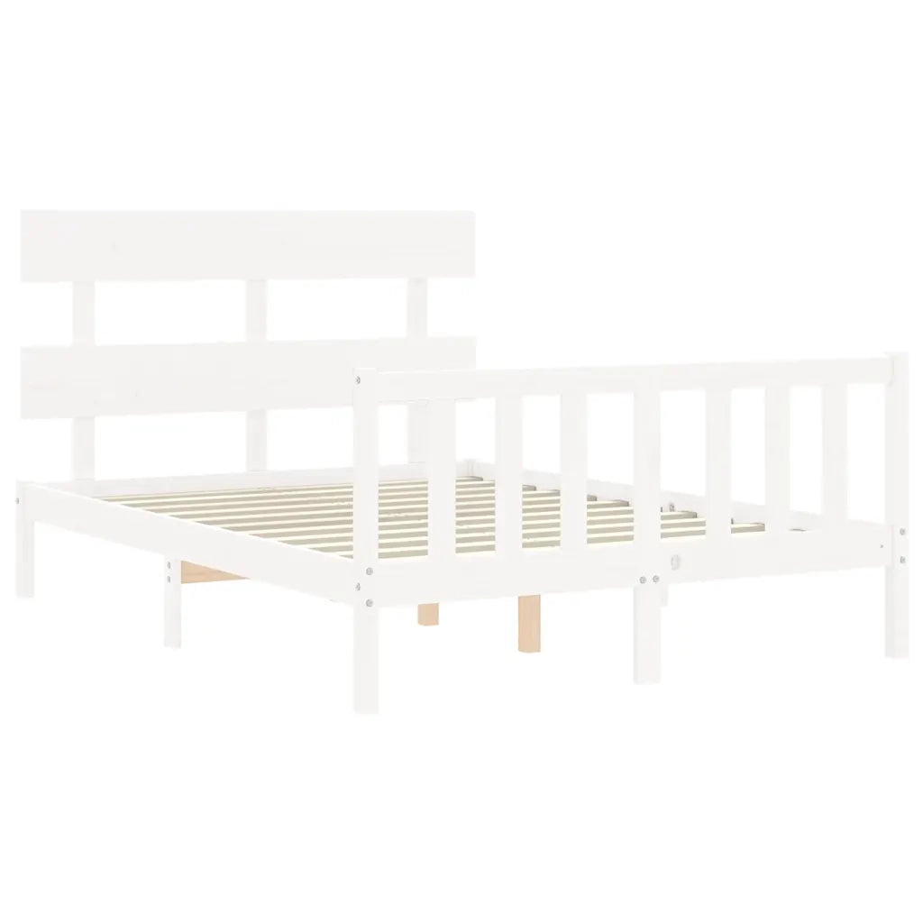 Giroletto senza Materasso-Struttura Letto Bianco 120x200 cm Legno Massello Pino 683488