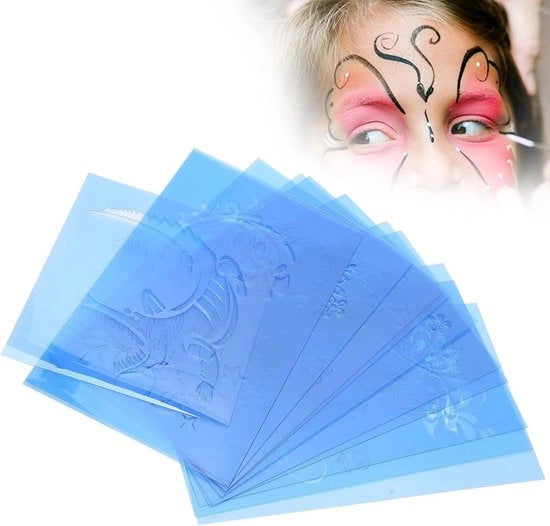 Stampo per dipinti facciali - Tampone per gatti per dipinti facciali riutilizzabile - Stencil per festival per festa di Natale festa di Halloween festa di compleanno.