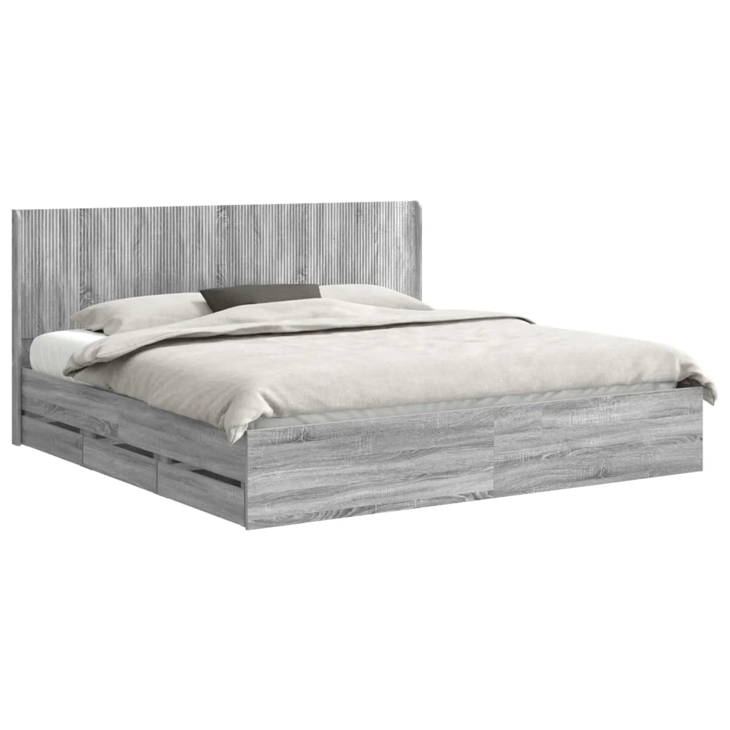Struttura del letto con stoccaggio e testata Grigio Sonoma 3413922