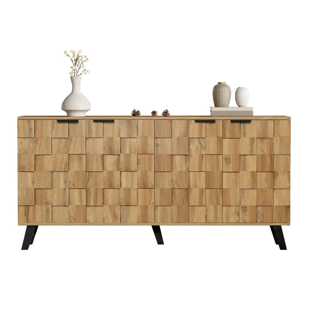 Credenza con 4 ante e ripiani regolabili per soggiorno; camera da letto e sala da pranzo; legno; 160;5 × 35;5 × 78 cm