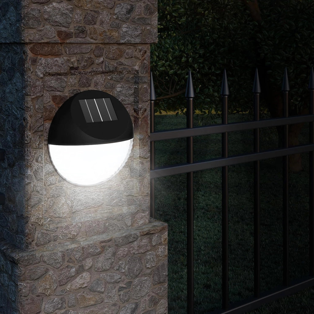 Lampada Solare da Esterno Set di 6 LED Resistenti IP65 Sensore Crepuscolare Giardino Parete Balcone Luci Solari