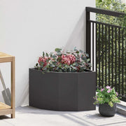 Vaso d'angolo-Fioriera-Contenitore per Piante Nero 45 x 45 x 35 cm Acciaio