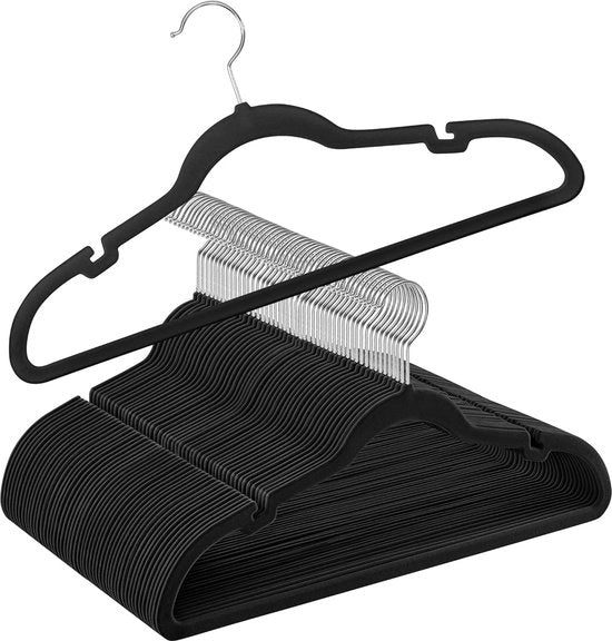 Hangers in flanella con spallacci - set da 50 - anti-slip