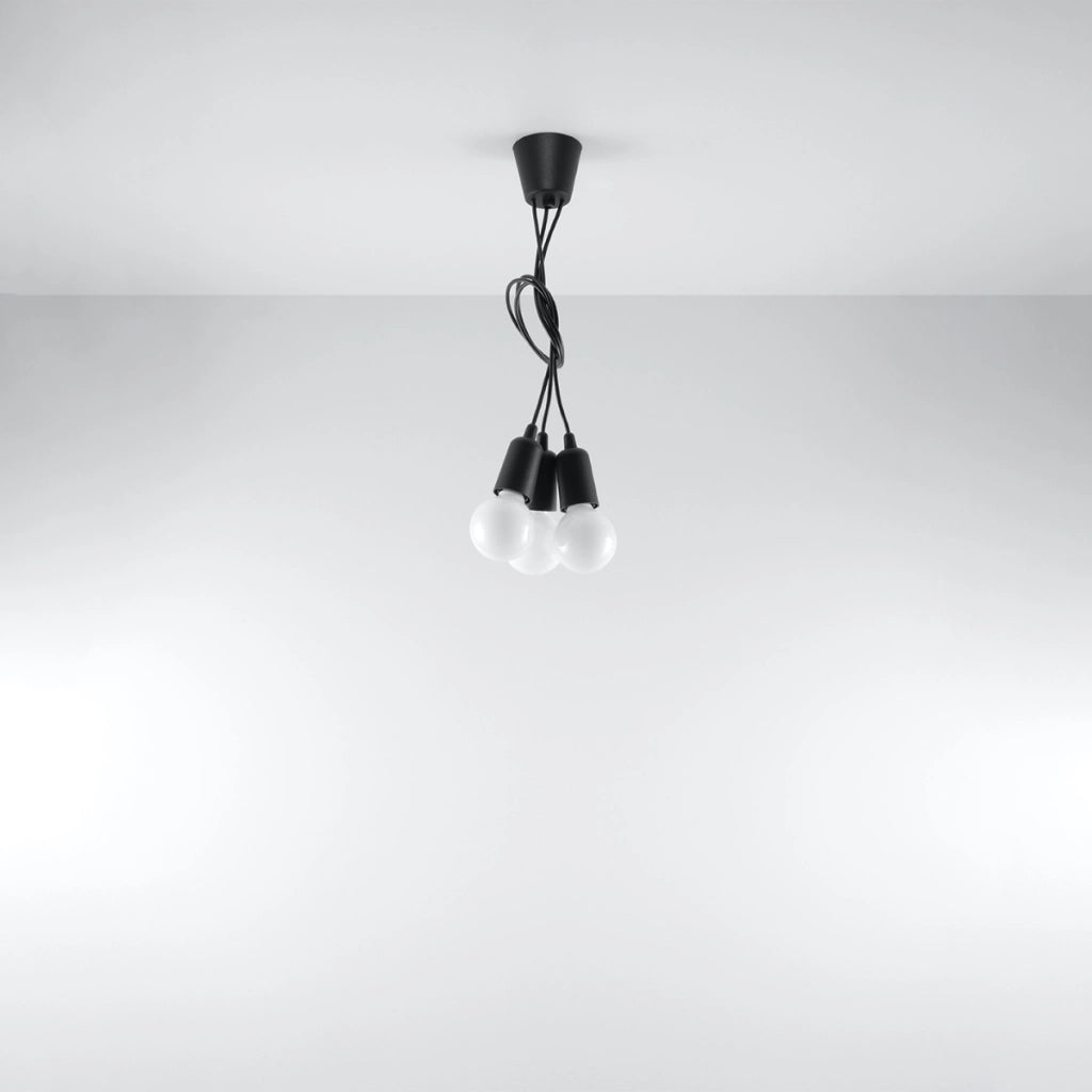 Lampada a sospensione DIEGO 3 nero