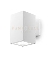 GES1014- APPLIQUE QUADRATA IN ALLUMINIO COLORE BIANCA 1 LUCE ATTCCO E27 IP65