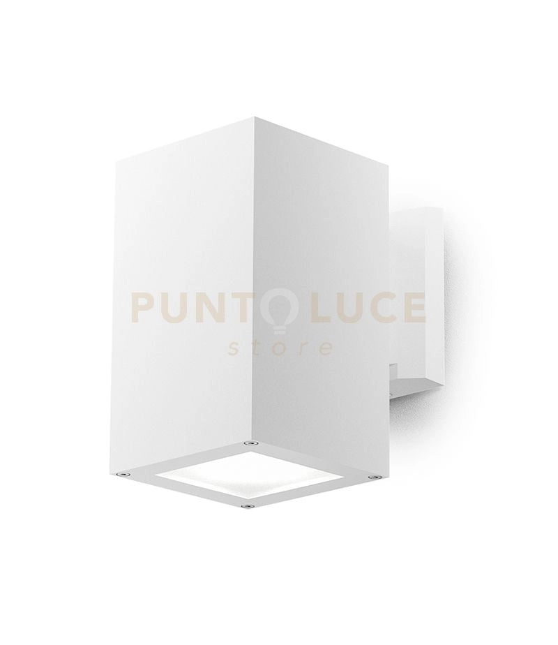 GES1014- APPLIQUE QUADRATA IN ALLUMINIO COLORE BIANCA 1 LUCE ATTCCO E27 IP65