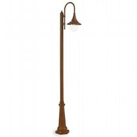 Lampada da esterno in alluminio pressofuso con diffusore trasparente - Altezza max 150mm - Potenza massima 60W ruggine