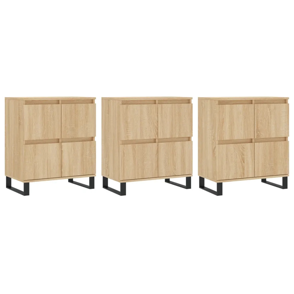 Credenze 3 pz | Madia | Buffet da pranzo | Armadio da pranzo Rovere Sonoma in Legno Multistrato