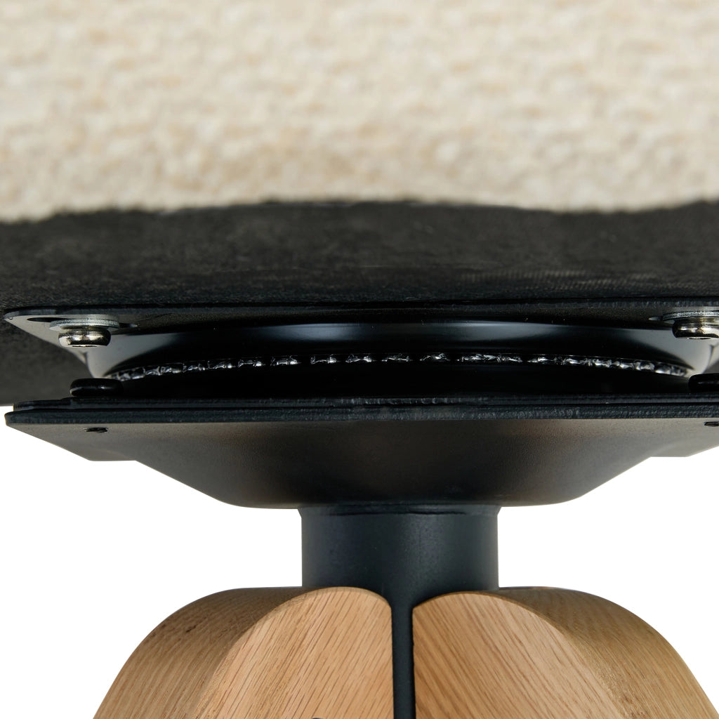 Sedia da Pranzo Set da 2 Girevole a 360° con Schienale Ergonomico per Sala da Pranzo in Tessuto e Legno Bianco
