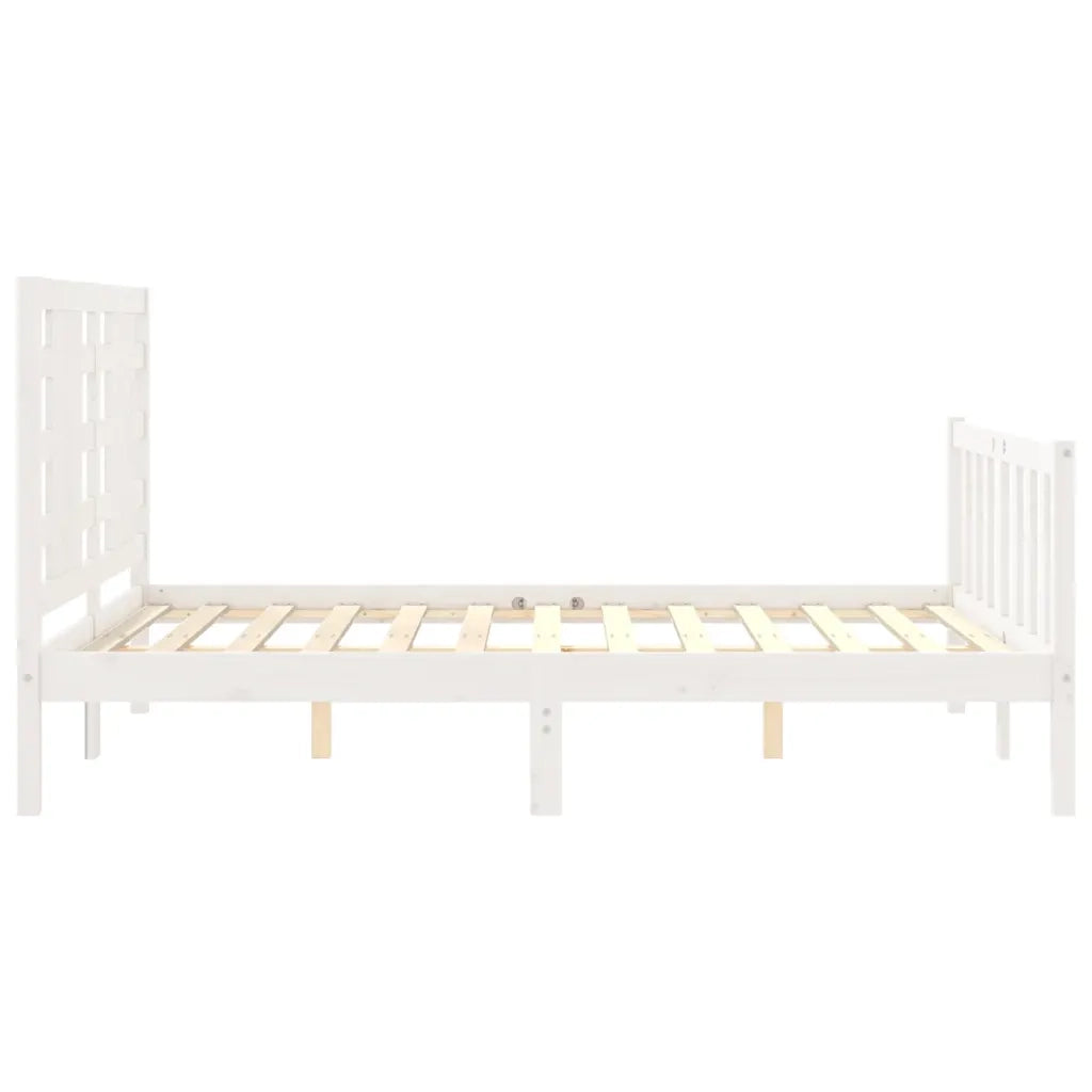 Giroletto senza Materasso-Struttura Letto Bianco 120x200 cm Legno Massello Pino 251819