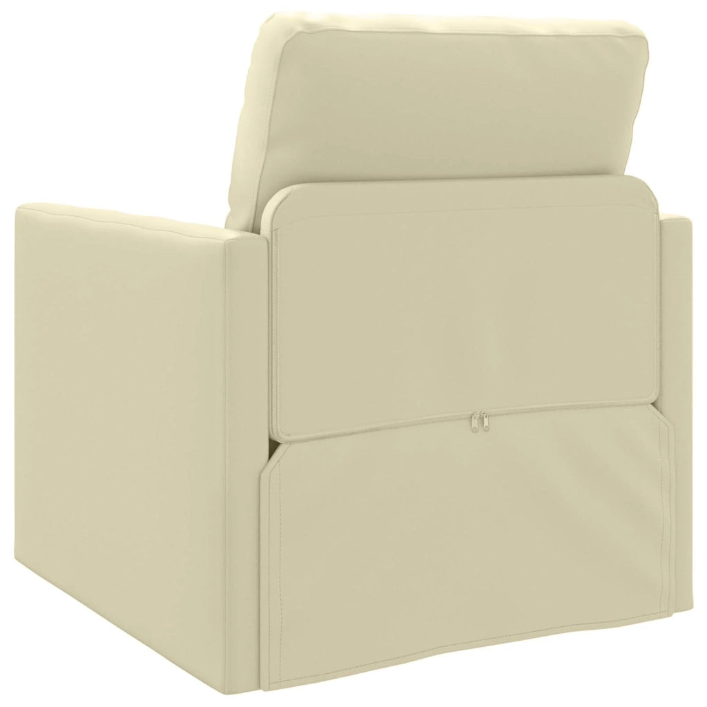 Divano letto 60cm Crema Pelle Artificiale 4106631