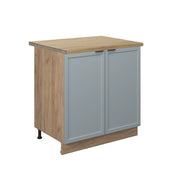Mobile lavello cucina Fame-Line Blu-grigio chiaro/Rovere dorato 80 cm, PL Rovere Vicco