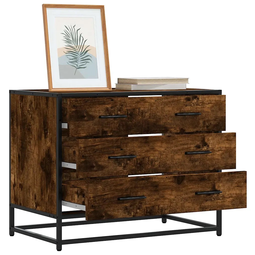 vidaXL Cassettiera Rovere Fumo 70x41x56 cm in Legno Multistrato