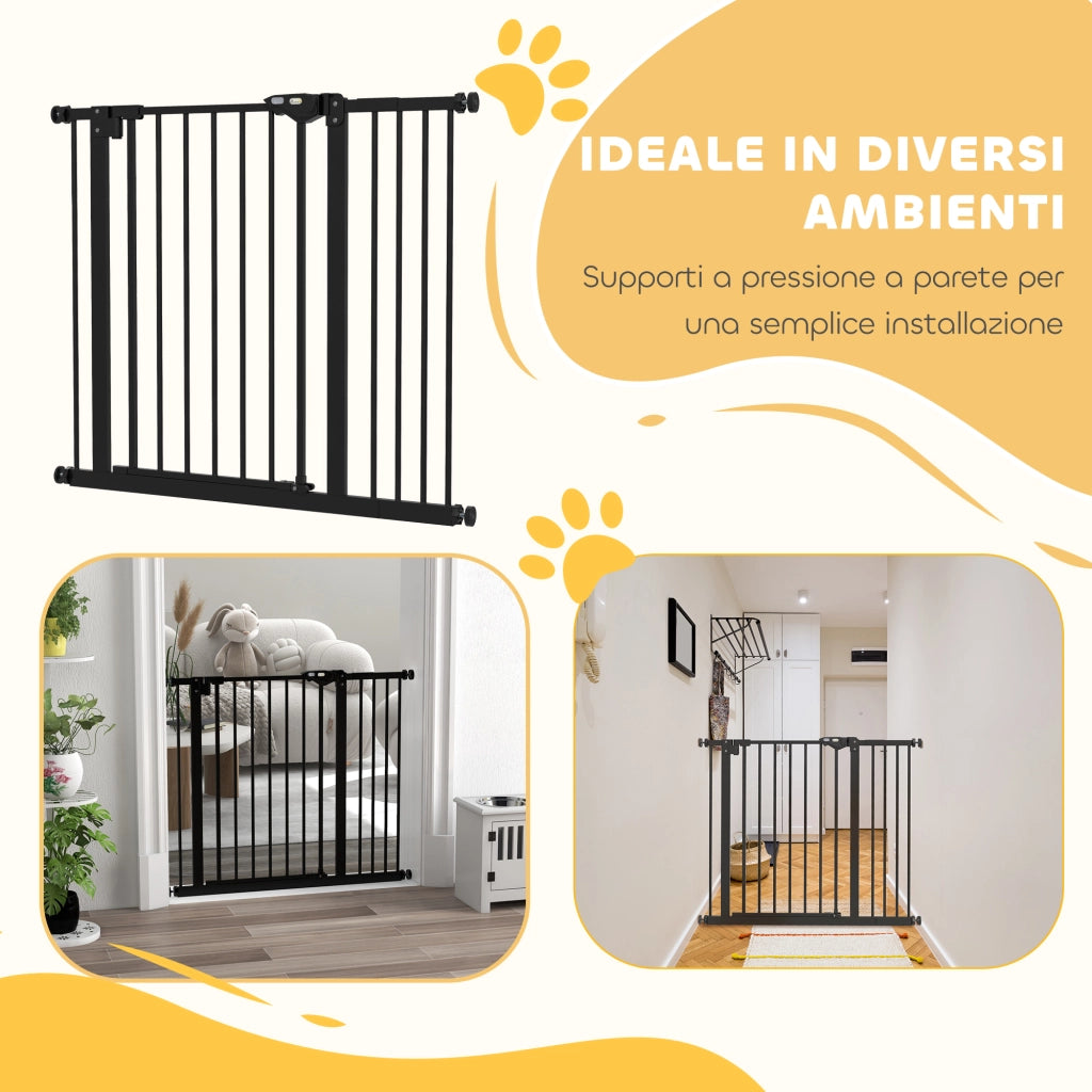 Cancellino per Cani Regolabile ¨C zephmum ¨C Nero Acciaio Plastica 74-100x77 cm