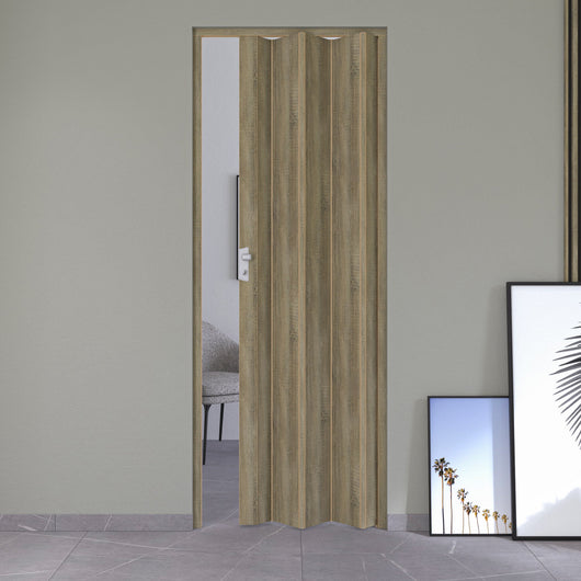 Porta a Soffietto da Interno 83x214 cm in PVC Caroline Rovere Cognac Scuro