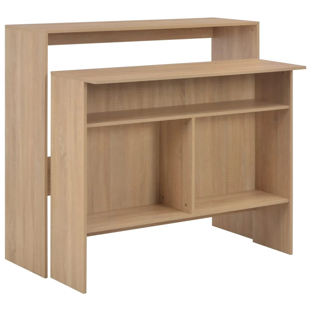 Tavolo alto da bar/bistrot con 2 piani in rovere 130 cm marrone 0902038