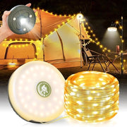 Lanterna portatile 10 m ricaricabile a LED per campeggio - Regolabile, impermeabile, lanterna LED per diverse occasioni (Caldo)
