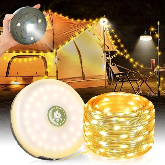Lanterna portatile 10 m ricaricabile a LED per campeggio - Regolabile, impermeabile, lanterna LED per diverse occasioni (Caldo)