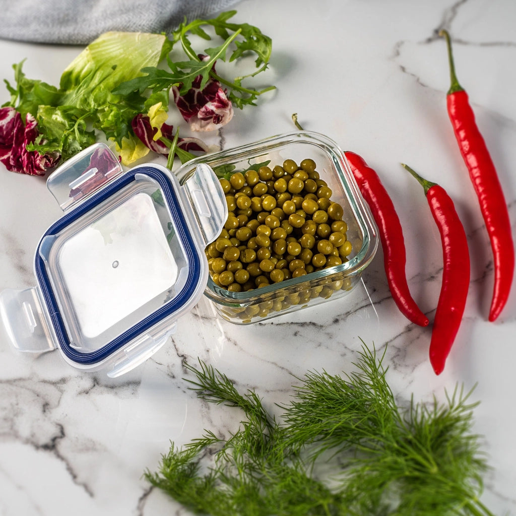 KADAX 6 contenitori per alimenti in vetro, portapranzo per frigorifero e microonde