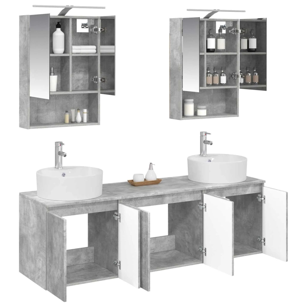 Set di Armadi da Bagno 5 pcs Grigio Cemento 3406442