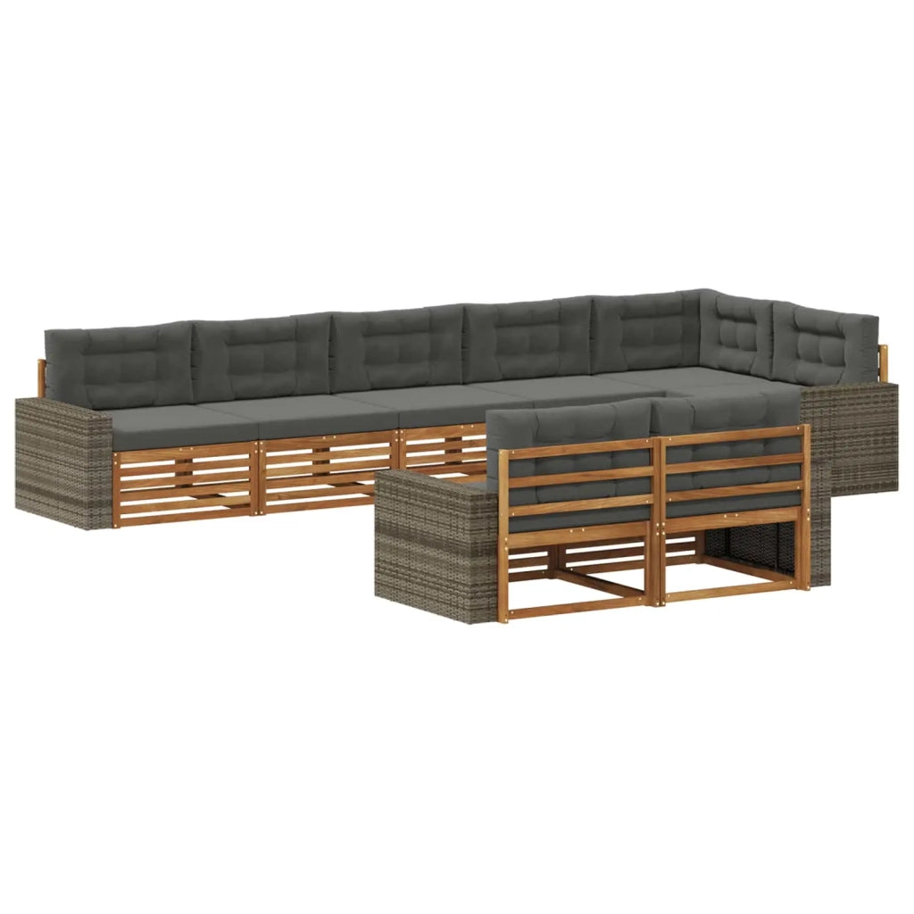 Set di divani da esterno 8 pz Naturale e Antracite 3383520